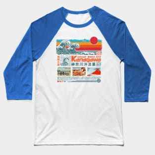 The Great Wave off Kanagawa NewRetrowave Baseball T-Shirt